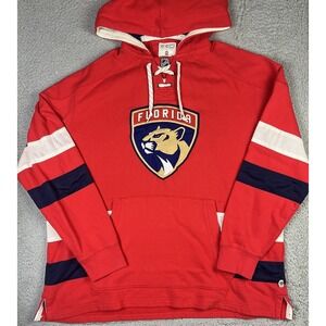 Florida Panthers Hoodie Men's 2XL Red NHL Hockey Sweatshirt CCM Pullover 2017